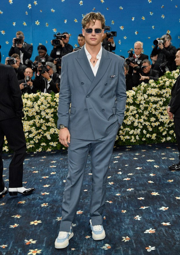Joe Burrow attends The Metropolitan Museum of Art's Costume Institute benefit gala celebrating the opening of the "Superfine: Tailoring Black Style" exhibition on Monday, May 5, 2025, in New York. (Photo by Evan Agostini/Invision/AP)