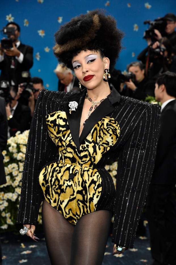 Doja Cat attends The Metropolitan Museum of Art's Costume Institute benefit gala celebrating the opening of the "Superfine: Tailoring Black Style" exhibition on Monday, May 5, 2025, in New York. (Photo by Evan Agostini/Invision/AP)