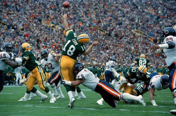 Steve McMichael played in 191 games during 13 seasons with the Bears and retired second on the Bears' career sacks list with 92.5. Was a member of the Bears' 1985 Super Bowl team and made two Pro Bowl teams. (Ed Wagner Jr./Chicago Tribune)
